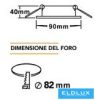 UNIVERSO Süllyesztett spot lámpatest 1xPAR16 foglalat nélkül IP20 Fekete D90x40mm kivágás:D82mm