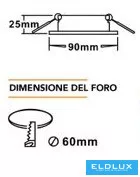 UNIVERSO Süllyesztett spot lámpa 1xPAR16 foglalat nélkül IP20 Króm D90x25mm kivágás:D60mm