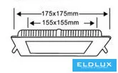 UNIVERSO Négyzet alakú süllyesztett LED panel 12w 1200lm CCT/kap. 120° IP20 Fehér 175x175mm kivágás:155x155mm 3év