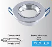 UNIVERSO Süllyesztett spot lámpa 1xPAR16 foglalat nélkül IP20 Króm D86x26mm kivágás:D72mm