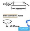 UNIVERSO Süllyesztett spot lámpa 1xPAR16 foglalat nélkül IP20 Króm D95x25mm kivágás:D60mm