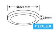 UNIVERSO Kör alakú falon kívüli LED panel 18w 1800lm CCT/kap. 120° IP20 Fehér D225x35mm 3év