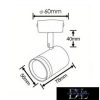 UNIVERSO spot lámpatest 1xGU10 max.60w IP20 60×78mm fekete