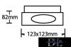 UNIVERSO Süllyesztett spot lámpatest 1xGU10 fekete 123x123x41mm/100x100mm