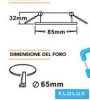 UNIVERSO Vizzáró süllyesztett lámpatest 1xPAR16 foglalat nélkül IP44 Króm D85x32mm Kivágás:D65mm