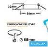 UNIVERSO Vizzáró süllyesztett lámpatest 1xPAR16 foglalat nélkül IP44 Fehér D85x32mm Kivágás:D65mm