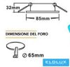 UNIVERSO Vizzáró süllyesztett lámpatest 1xPAR16 foglalat nélkül IP44 Fekete D85x32mm Kivágás:D65mm