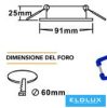 UNIVERSO Süllyesztett lámpatest 1xPAR16 foglalat nélkül IP20 Króm D91x25mm Kivágás:D60mm
