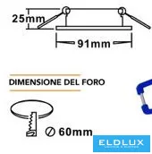 UNIVERSO Süllyesztett lámpatest 1xPAR16 foglalat nélkül IP20 Króm D91x25mm Kivágás:D60mm