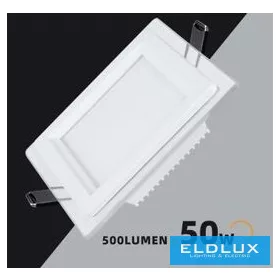   UNIVERSO Négyzet alakú süllyesztett LED panel 6w 500lm CCT/kap. 120° IP20 Fehér 100x100mm kivágás:75x75mm