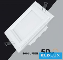 UNIVERSO Négyzet alakú süllyesztett LED panel 6w 500lm CCT/kap. 120° IP20 Fehér 100x100mm kivágás:75x75mm