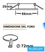 UNIVERSO Süllyesztett lámpatest 1xPAR16 foglalat nélkül IP20 Króm/Ezüst D86x26mm Kivágás:D72mm