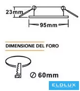 UNIVERSO Süllyesztett lámpatest 1xPAR16 foglalat nélkül IP20 Króm 95x95x23mm Kivágás:D60mm