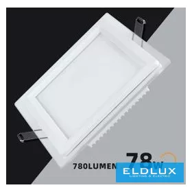   UNIVERSO Négyzet alakú süllyesztett LED panel 9w 780lm CCT/kap. 120° IP20 Fehér 120x120mm kivágás:95x95mm