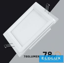 UNIVERSO Négyzet alakú süllyesztett LED panel 9w 780lm CCT/kap. 120° IP20 Fehér 120x120mm kivágás:95x95mm