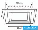 UNIVERSO Négyzet alakú süllyesztett LED panel 9w 780lm CCT/kap. 120° IP20 Fehér 120x120mm kivágás:95x95mm