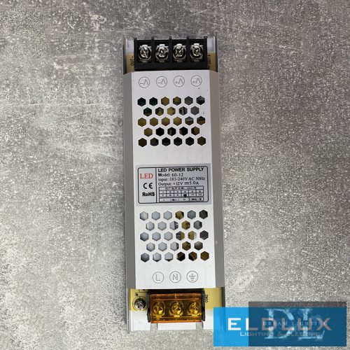 ELDLUX Trafó DC:12V Max.60w/5A IP20 163*53*20mm