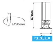 UNIVERSO Mini spotlámpa 3w 160lm 4000k D25×57mm kivágás:D20mm fehér