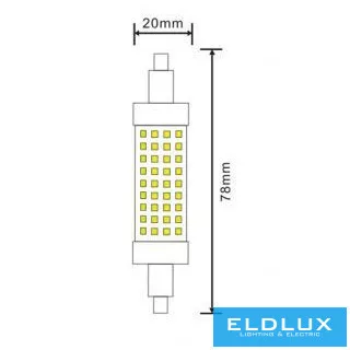UNIVERSO LED izzó R7S 8W 880lm 6500K CRI≥80 Ø20x78mm