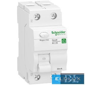 Schneider Áram-védőkapcsoló (Fi-relé) analóg 2P 25A 30mA A-típus 6kA Resi9 R