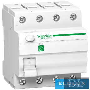 Schneider Áram-védőkapcsoló (Fi-relé) analóg 4P 25A 30mA AC-típus 6kA Resi9 R