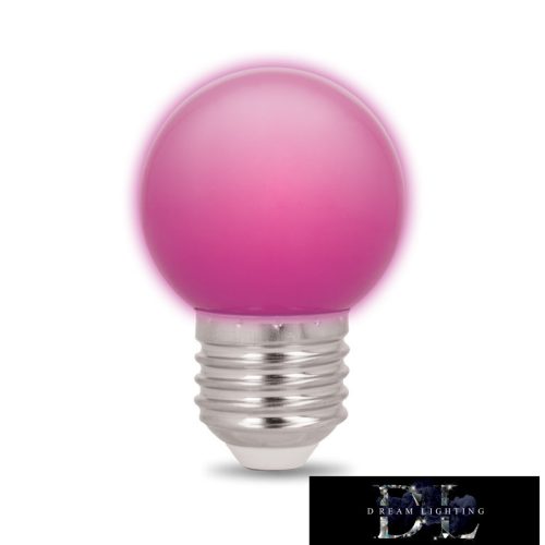 TELFORCEONE Forever Light LED izzó E27 G45 2W 230v rózsaszín 5db/doboz
