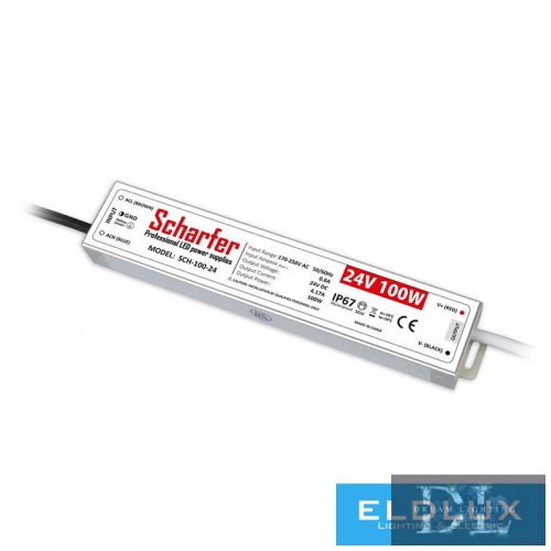 Scharfer kültéri LED Tápegység 24V/4.17A 100Watt IP67 7 év garancia