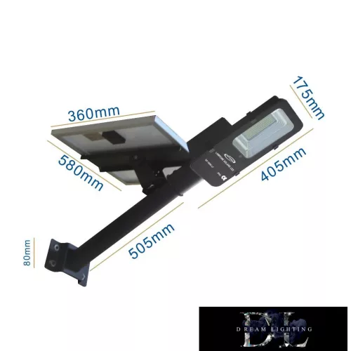 UNIVERSO Solar reflektor 3.2V-30AH 2000lm 6500k-7000k IP65 fekete 910x580x175mm