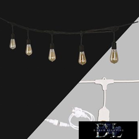 UNIVERSO Party fényfüzér 2x0.75㎟ 11M 10xE27 Max bővítés:80m/600w IP44 Fehér