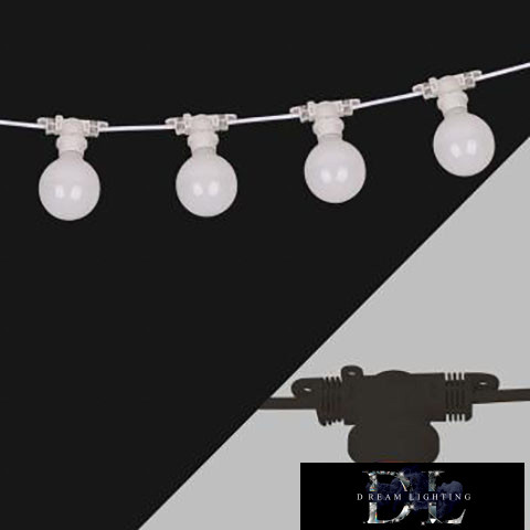 UNIVERSO Party fényfüzér 2x0.75㎟ 11M 10xE27 Max bővítés:80m/600w IP44 Fekete