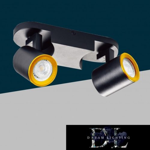 UNIVERSO Spot lámpatest 2xGU10 Max.35w IP20 220x70x110mm Fekete/Arany