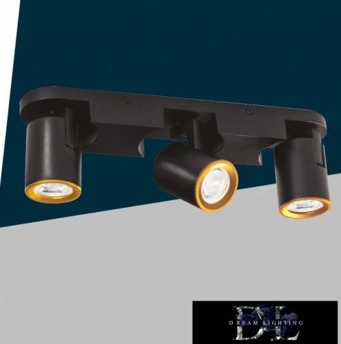 UNIVERSO Spot lámpatest 3xGU10 Max.35w IP20 350x70x108mm Fekete/Arany