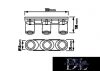 UNIVERSO Spot lámpatest 3xGU10 Max.35w IP20 350x70x108mm Fekete/Arany