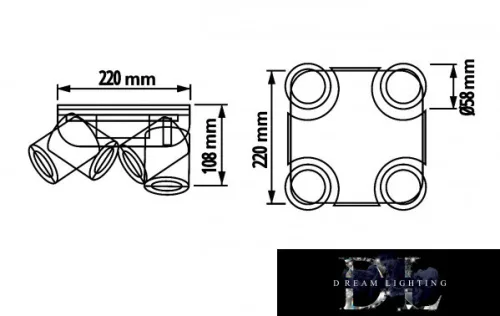 UNIVERSO Spot lámpatest 4xGU10 Max.35w IP20 220x220x108mm Fehér
