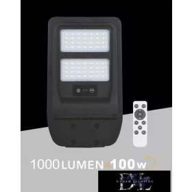   UNIVERSO Solar utcai lámpa 3.2V-5AH 1000lm 4000k IP65 fekete 402x237x43mm