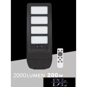   UNIVERSO Solar utcai lámpa 3.2V-15AH 2000lm 4000k IP65 fekete 602x237x43mm