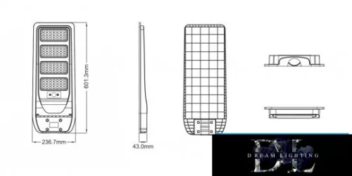 UNIVERSO Solar utcai lámpa 3.2V-15AH 2000lm 4000k IP65 fekete 602x237x43mm