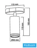 UNIVERSO Spot lámpatest 1xGU10 Max.35w IP20 D55x110x110mm Fehér