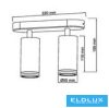UNIVERSO Spot lámpatest 2xGU10 Max.35w IP20 D55x110x220mm Fehér