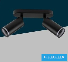 UNIVERSO Spot lámpatest 2xGU10 Max.35w IP20 D55x110x220mm Fekete