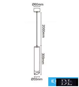 UNIVERSO Függeszték 1xGU10 Max.35w IP20 Fekete/Arany D55x300x2000mm