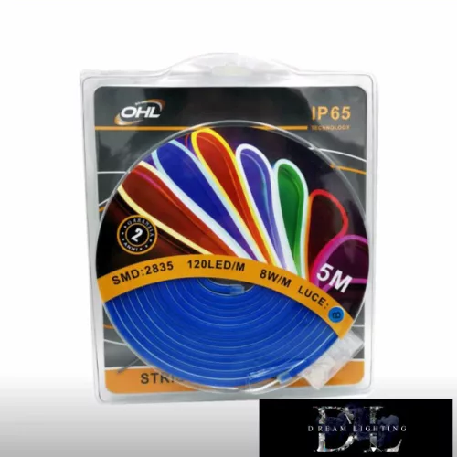 UNIVERSO Neon LED szalag 12v 2835-120D-8w/M Kék IP65 5M