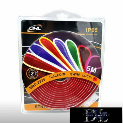 UNIVERSO Neon LED szalag 12v 2835-120D-8w/M Piros IP65 5M