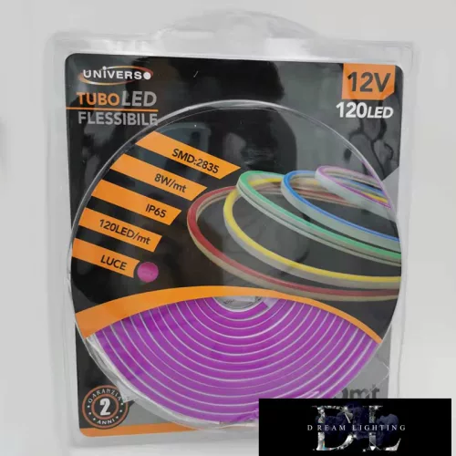 UNIVERSO Neon LED szalag 12v 2835-120D-8w/M Lila IP65 5M