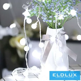   WISDOM fényfüzér hideg fényű 160LED 16m átlátszó kábellel Max Cs. 4db 8 fun. IP44
