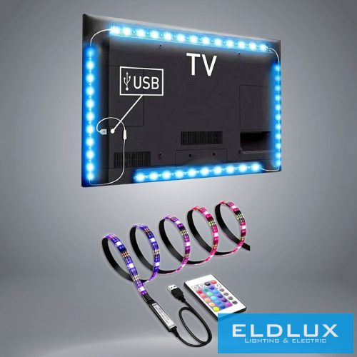 WISDOM USB LED szalag 5050-30D 5V RGB IP65 2m