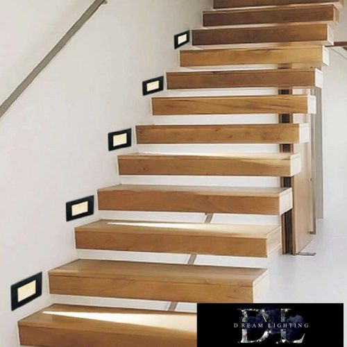 UNIVERSO süllyesztett LED lámpatest PIR 1.3w 25lm 3000k 3m-120°-45sec IP20 fekete