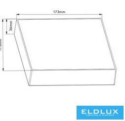 UNIVERSO Négyzet alakú falon kívüli LED panel 22w 2000lm CCT/kap. 120° IP20 Fehér 173x173x36mm