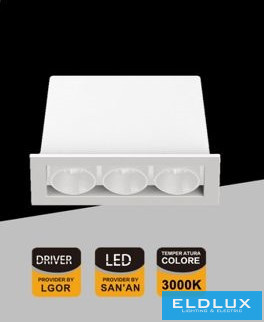 UNIVERSO süllyesztett spot lámpa 6W 401lm 3000k 24° IP20 69x31mm fehér