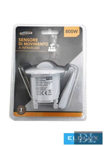 UNIVERSO Süllyesztett mozgásérzékelő PIR 800W 6m 360° IP20 Fehér